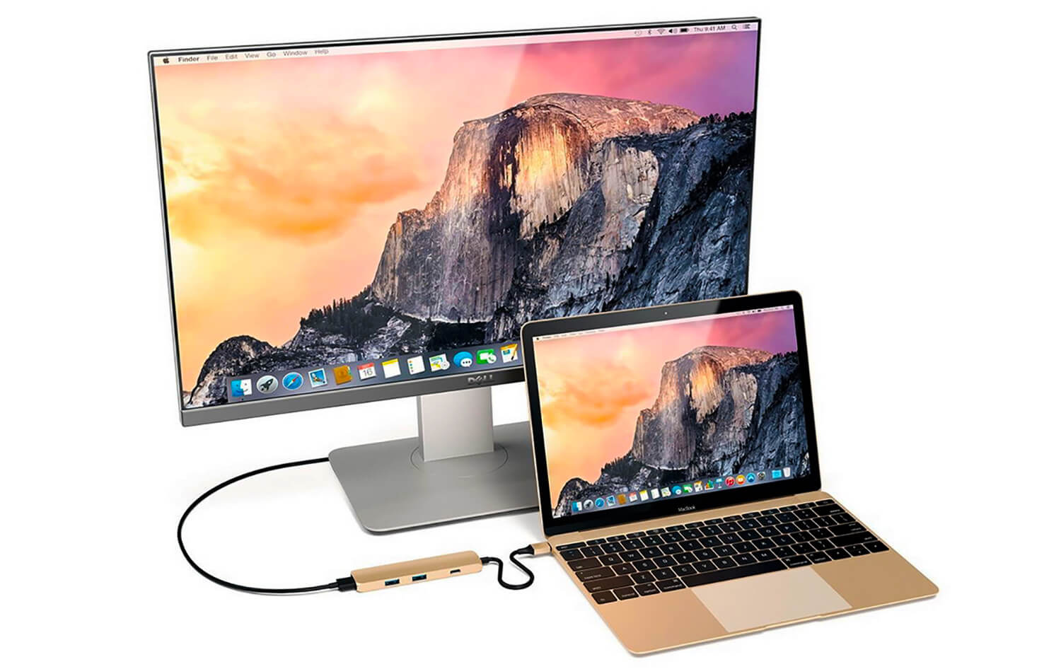 Satechi Aluminum Type-C Slim Multi-Port Adapter подключение MacBook